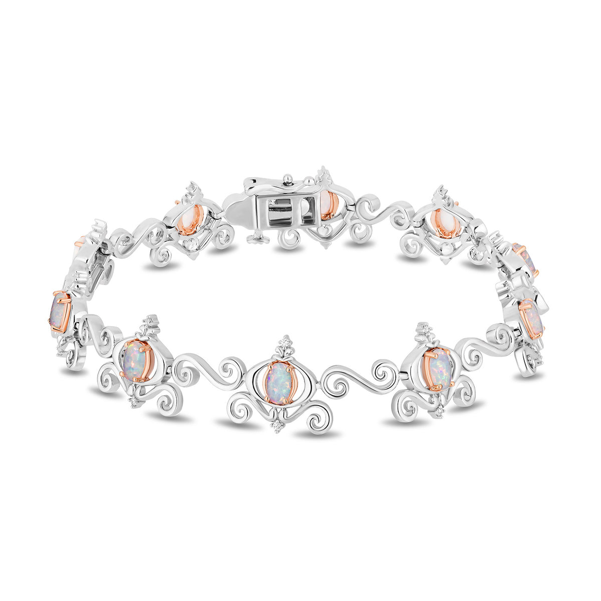 Enchanted Disney Fine Jewelry Sterling Silver And 10K Rose Gold With 1