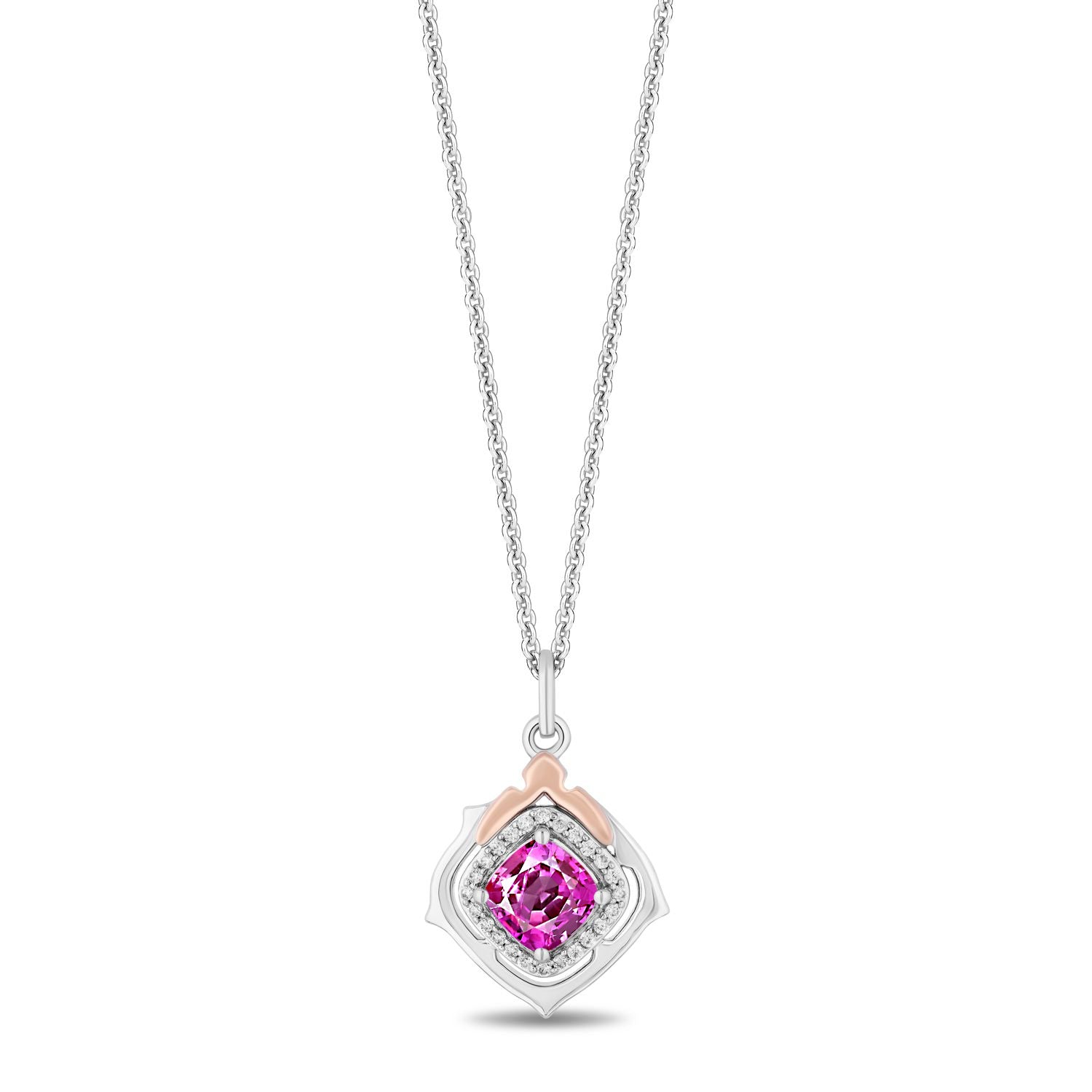 Enchanted Disney Fine Jewelry Pink Cultured Freshwater Pearl (8mm) Diamond  (1/7 ct. t.w.) Ariel Shell Pendant Necklace in Sterling Silver & 14k Rose  Gold, 16 + 2 extender - Macy's