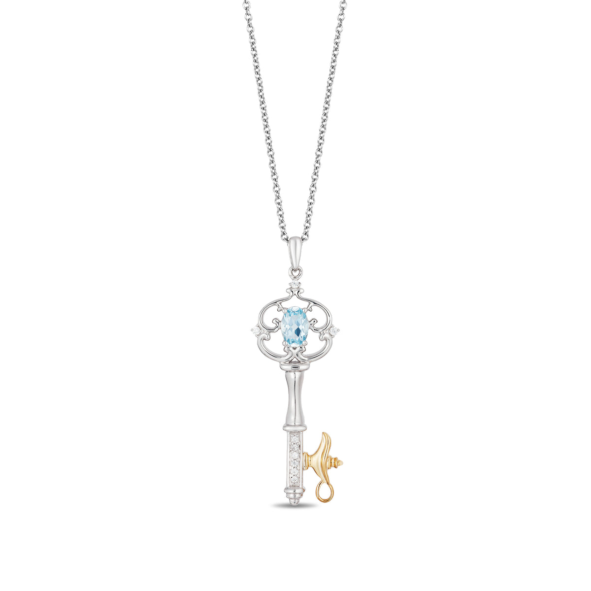 Disney Cinderella Inspired Key Diamond Pendant 1/20 Cttw | Enchanted Disney Fine Jewelry