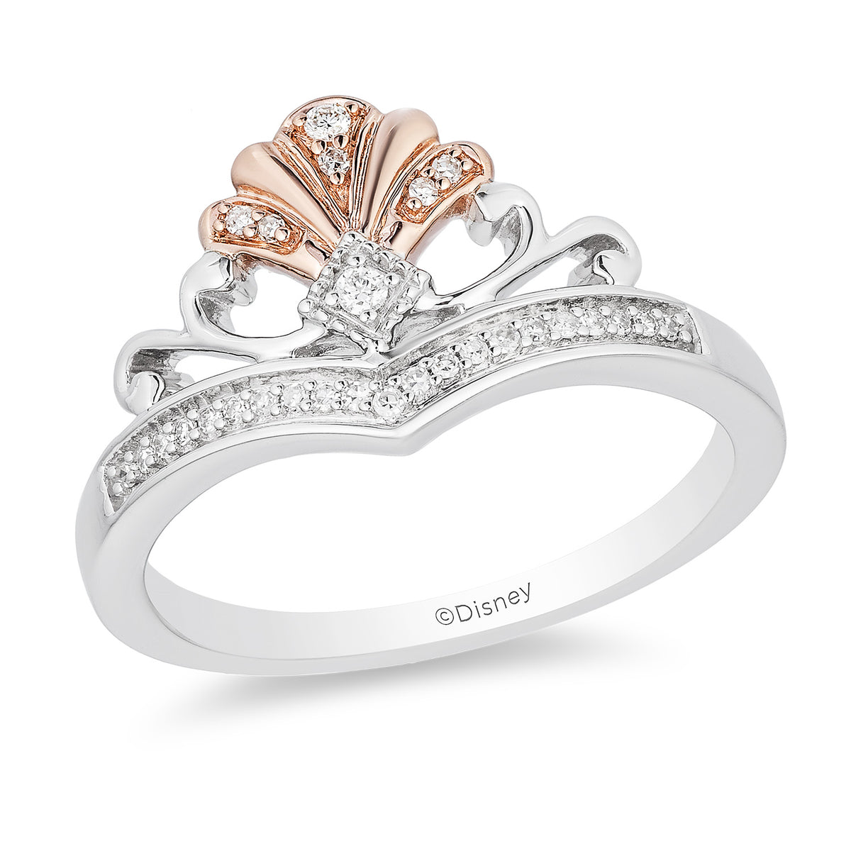 Disney Rapunzel Inspired Diamond Ring in 14K Rose Gold over Sterling Silver  1/10 CTTW