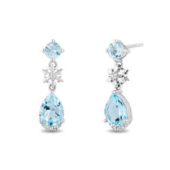 Elsa Frozen Snowflake Dangle Earrings In 14k White  Enchanted Disney  Belles Rose Diamond And Rose Gold Transparent PNG  640x640  Free  Download on NicePNG