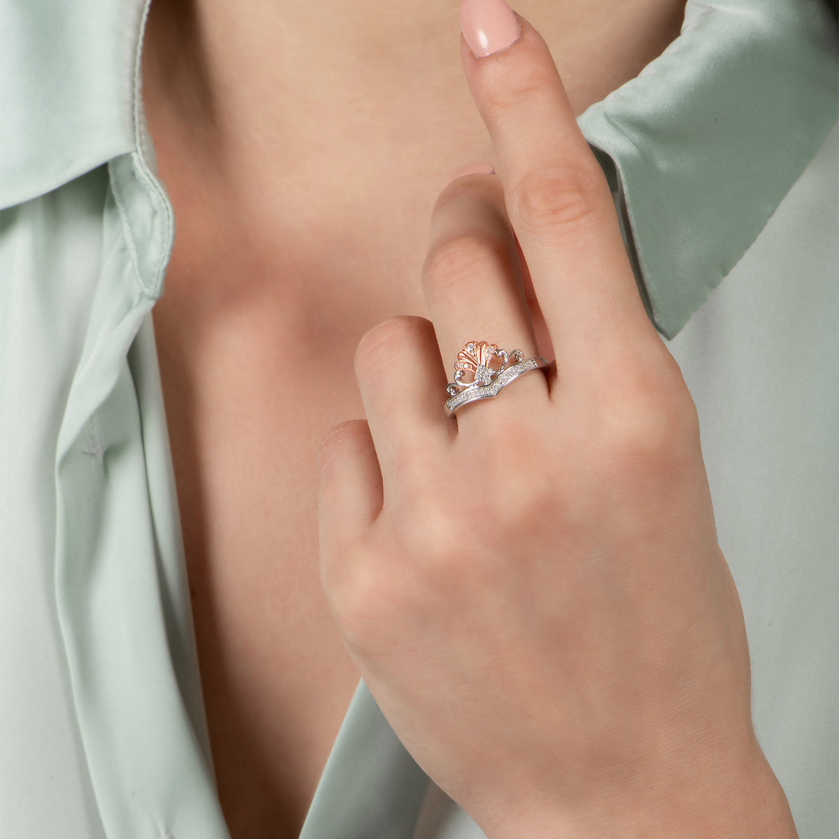 Disney Ariel Inspired Diamond Tiara Ring in 10K Sterling Silver