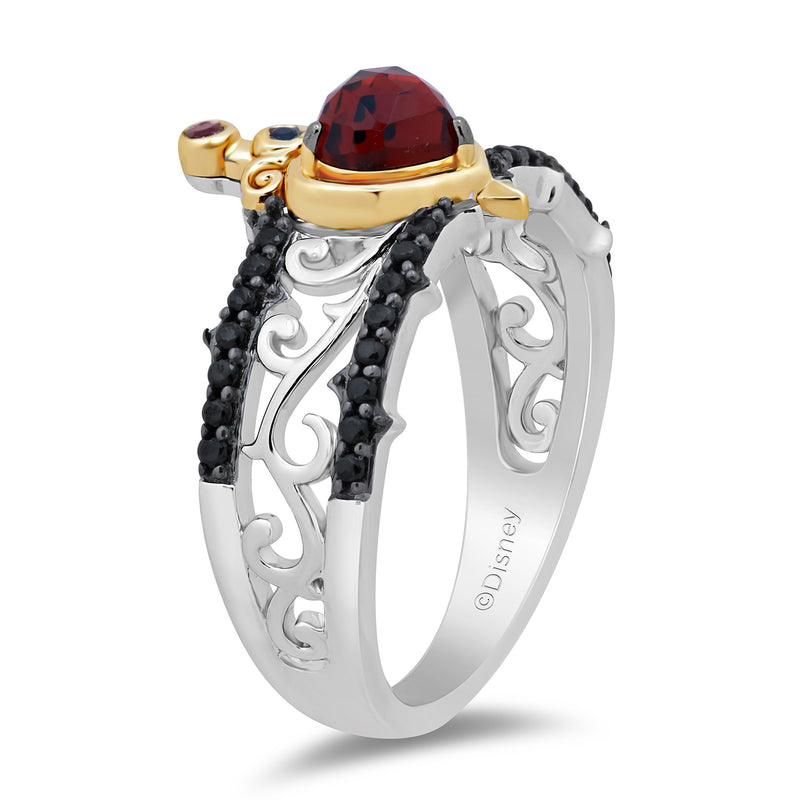 Disney Evil Queen Inspired Diamond & Garnet Ring 10K Yellow Gold 1/4 ...