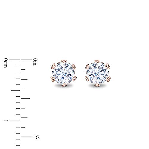 Disney Majestic Princess Inspired Diamond Solitaire Earrings 14K Rose Gold 1/3 Cttw | Enchanted Disney Fine Jewelry