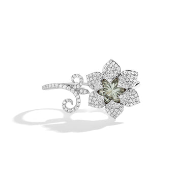 Disney Tiana Inspired Water Lily Key Diamond Pendant 1/20 Cttw | Enchanted Disney Fine Jewelry