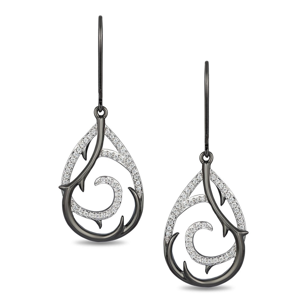 Sterling outlets Black and White Diamond Earrings