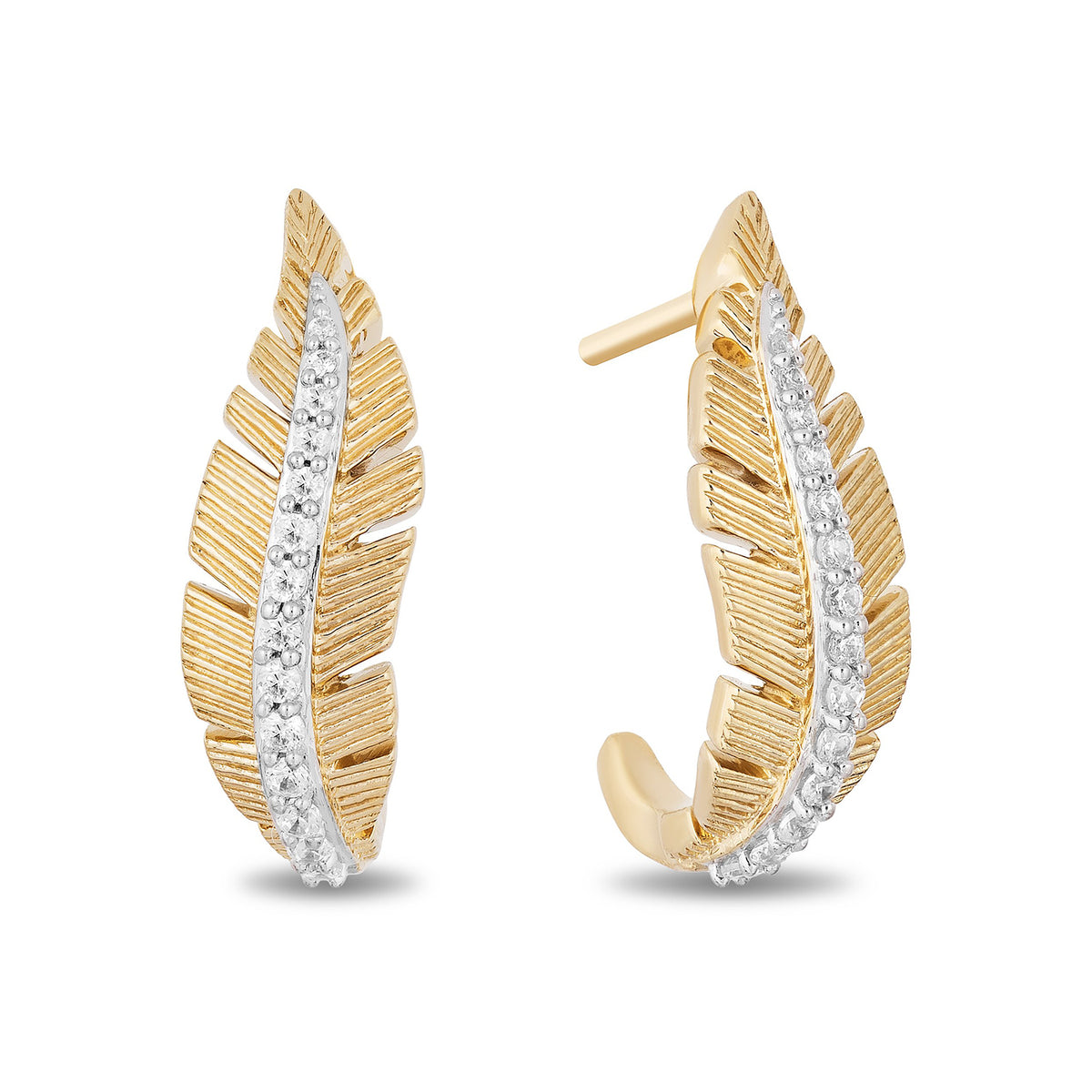  Jewelili Enchanted Disney Fine Jewelry 10K Yellow Gold 1/10  Cttw Diamond Pocahontas Feather Ring, Size 5 : ביגוד, נעליים ותכשיטים