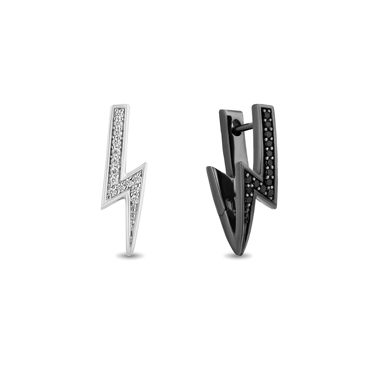 Black Brilliants Creole Black Rhodium Earrings - 1.56 ct.