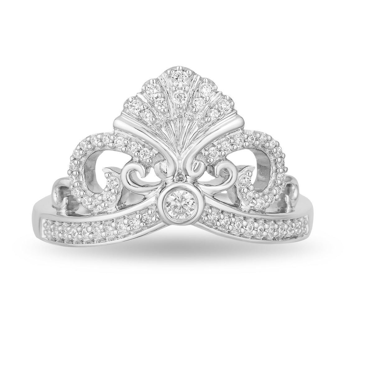 Disney Ariel Inspired Shell Tiara Ring 1/5 CTTW | Enchanted Disney Fine ...