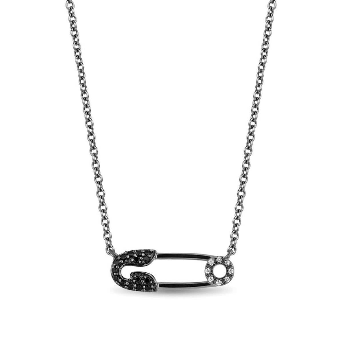 Safety pin diamond on sale necklace