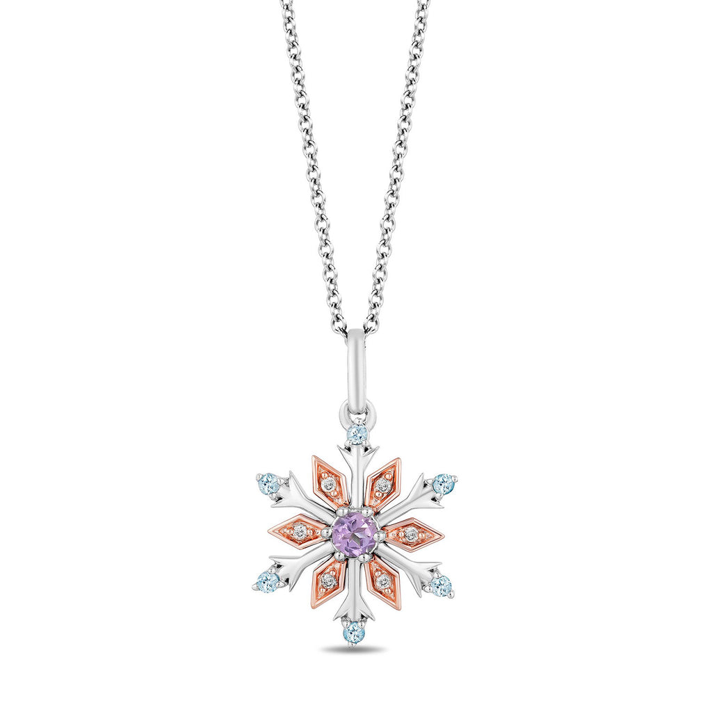 Outlet DISNEY FROZEN SNOWFLAKE NECKLACE SILVER PLATED NEW