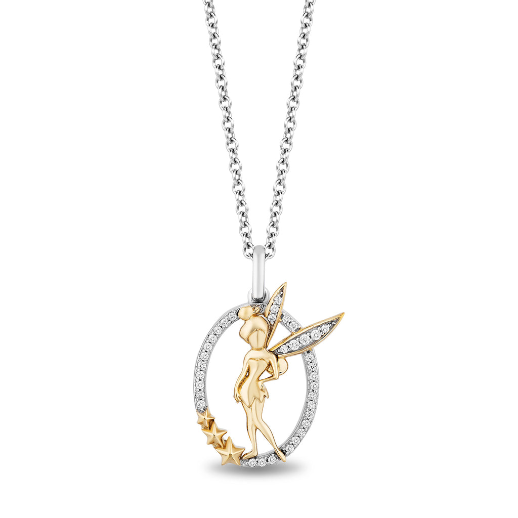 Disney Tinker Bell Inspired Diamond Pendant 14K Yellow Gold 1/10