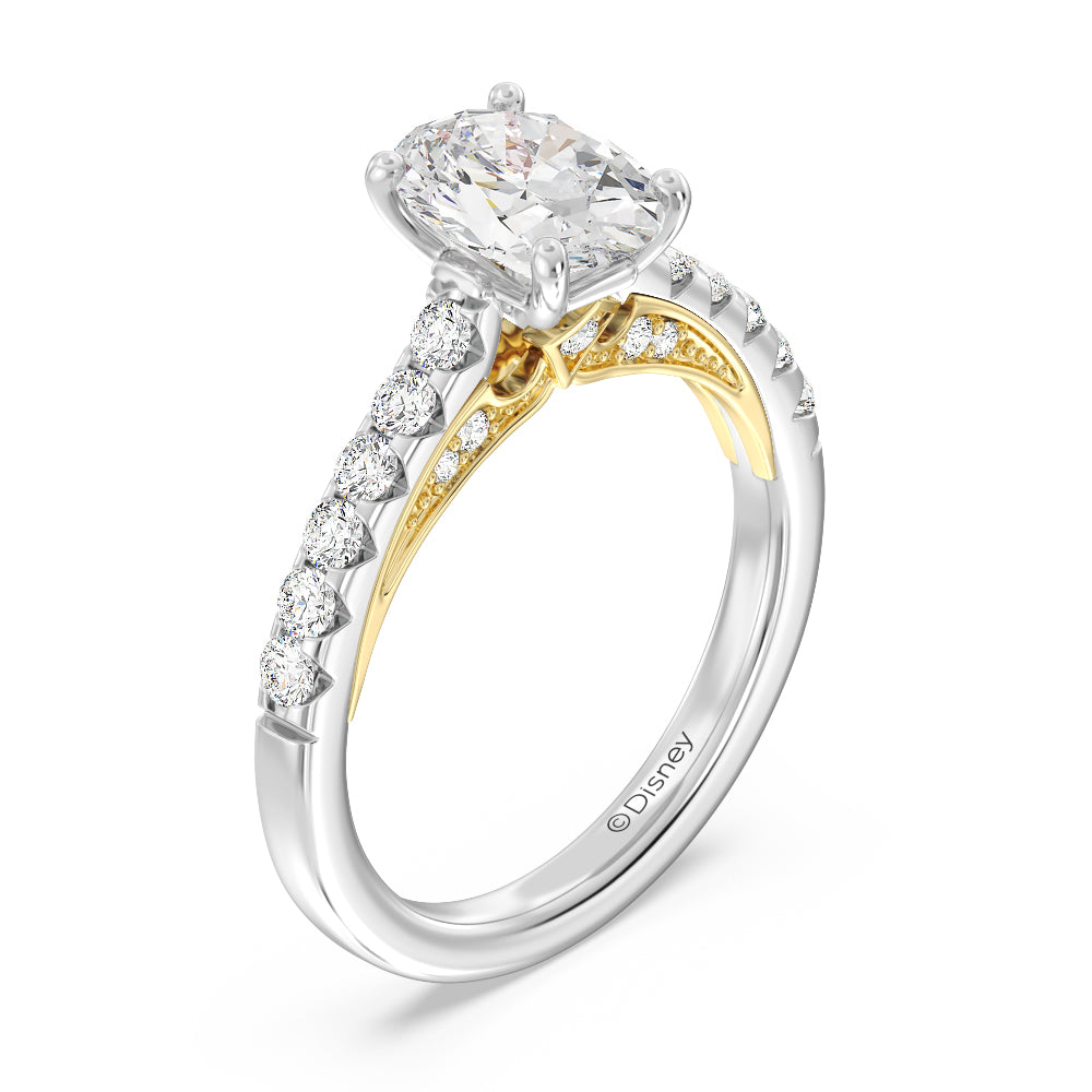 Enchanted Star Lab Grown Diamond 14K Gold Aurora Single Row Pave Engag ...