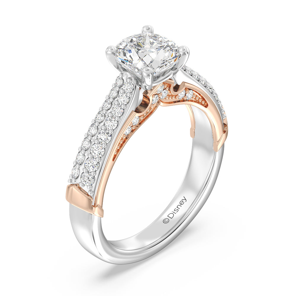 Marquise Lab Grown Diamond Engagement Ring Rose Gold Halo Pave