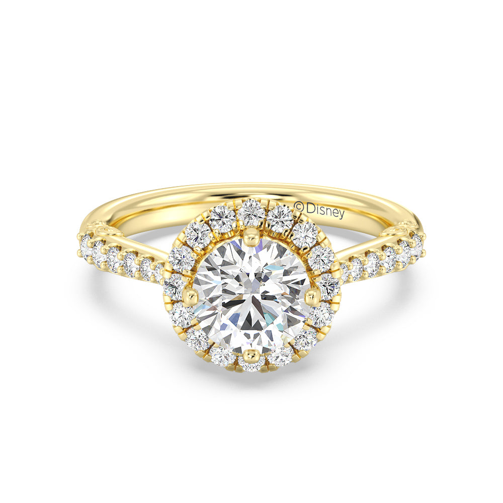 Enchanted Star Lab Grown Diamond 14K Gold Aurora Halo Engagement Ring ...