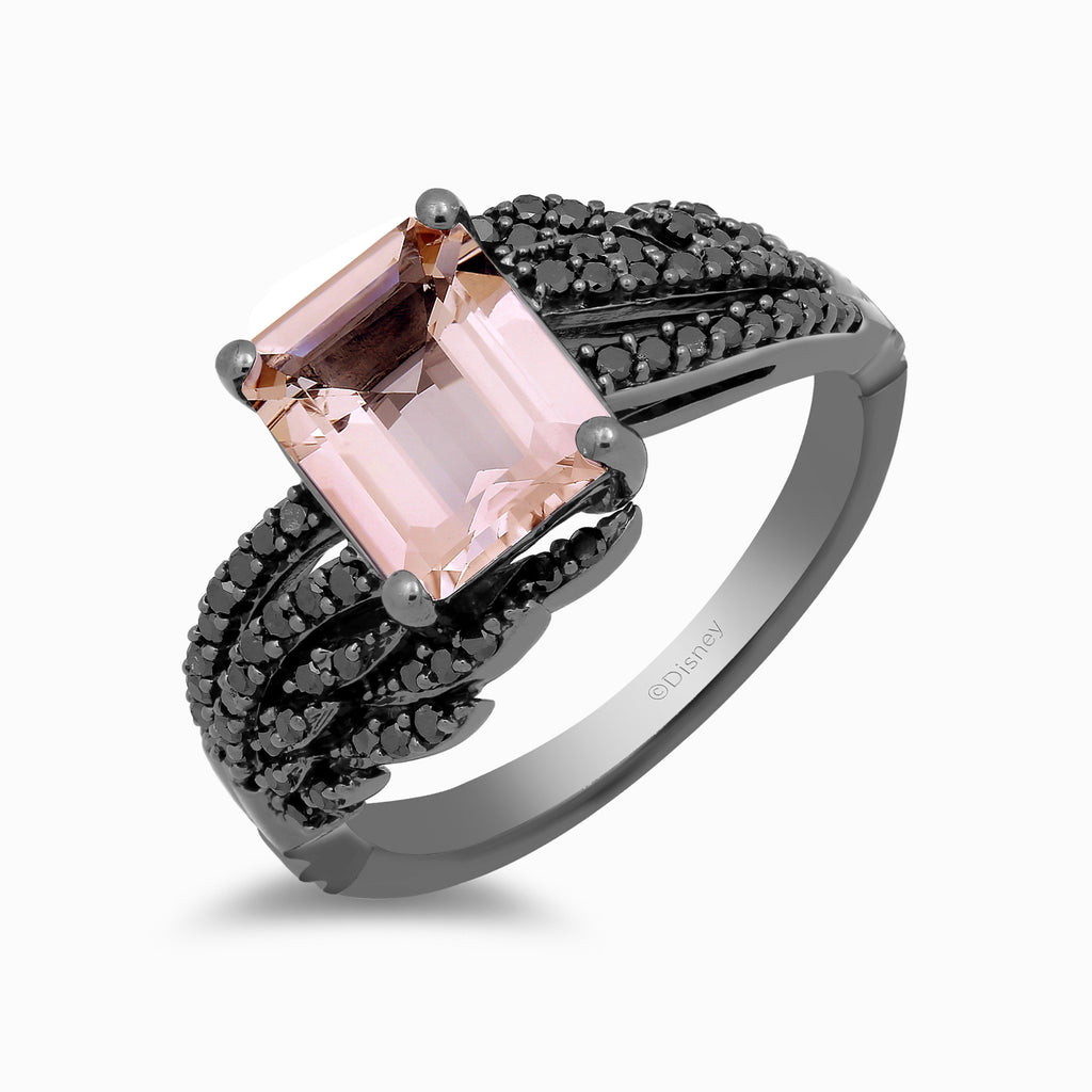 Morganite black deals diamond ring