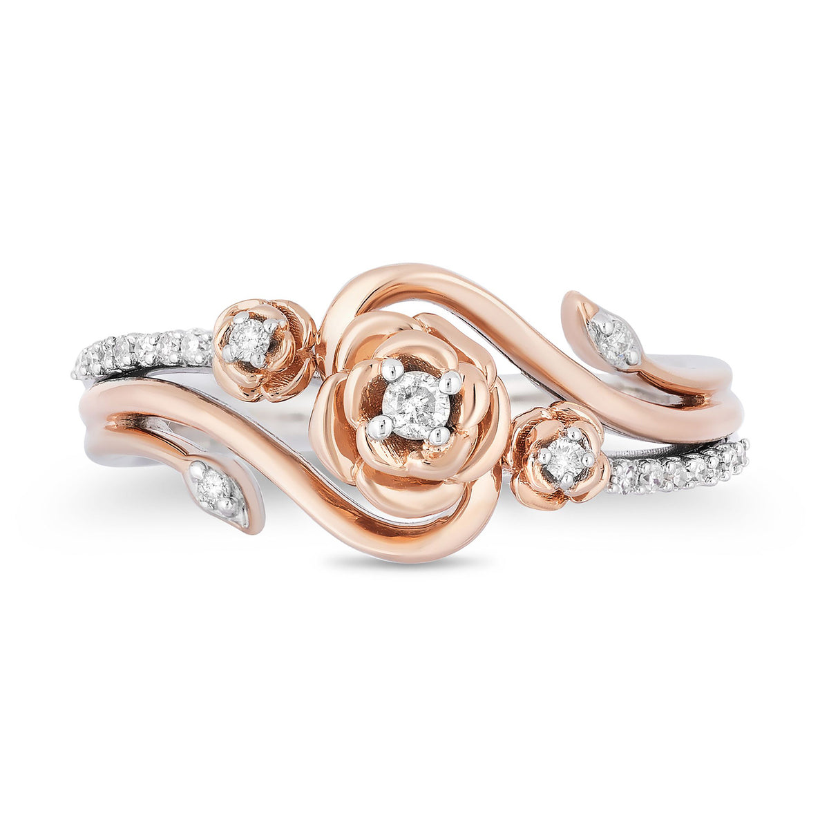 Disney Belle Inspired Diamond Ring 14K Rose Gold 1/10 Cttw | Enchanted Disney Fine Jewelry 8