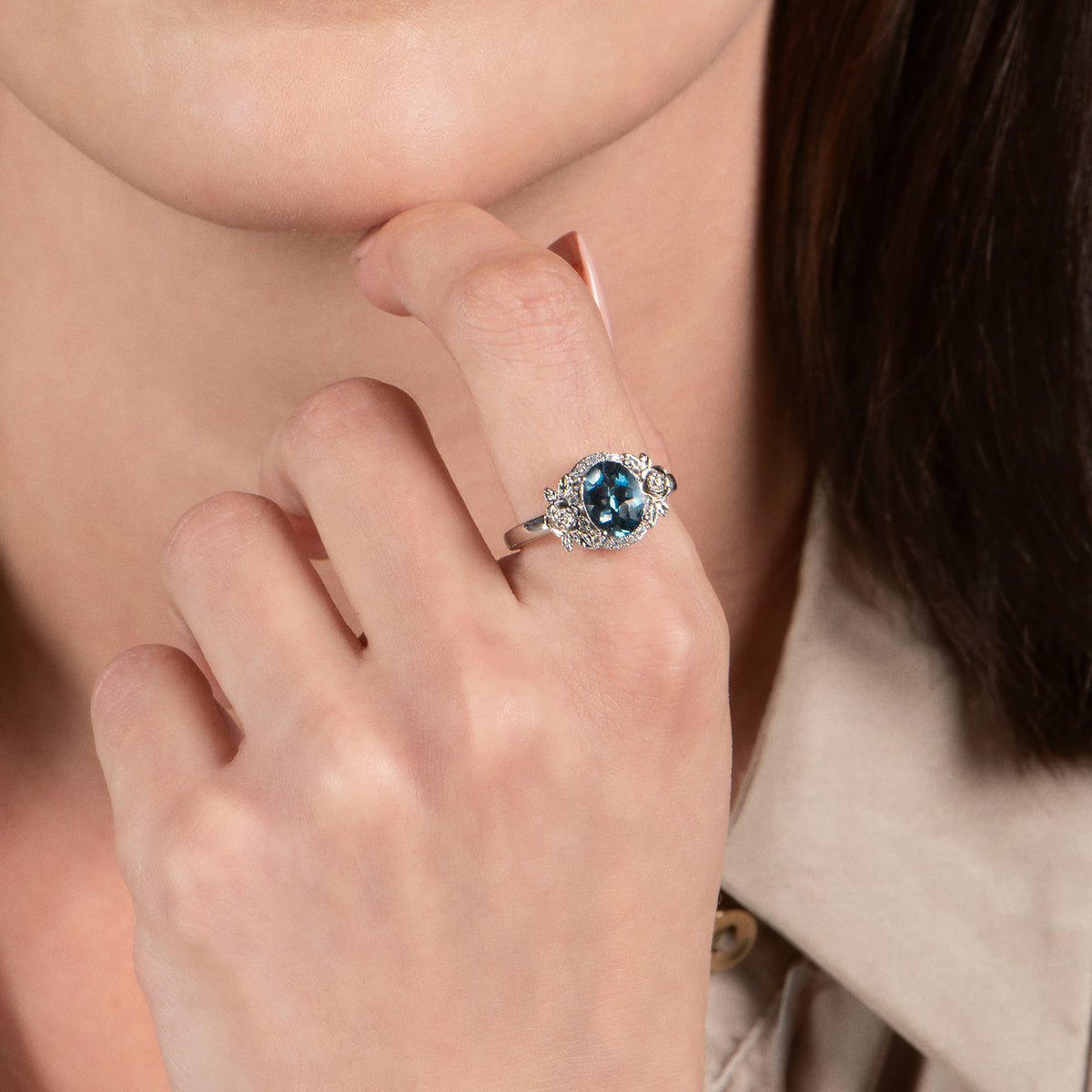 Larimar & Gemstone Ring - Size 10 - UnderArt Gallery | Jewellery