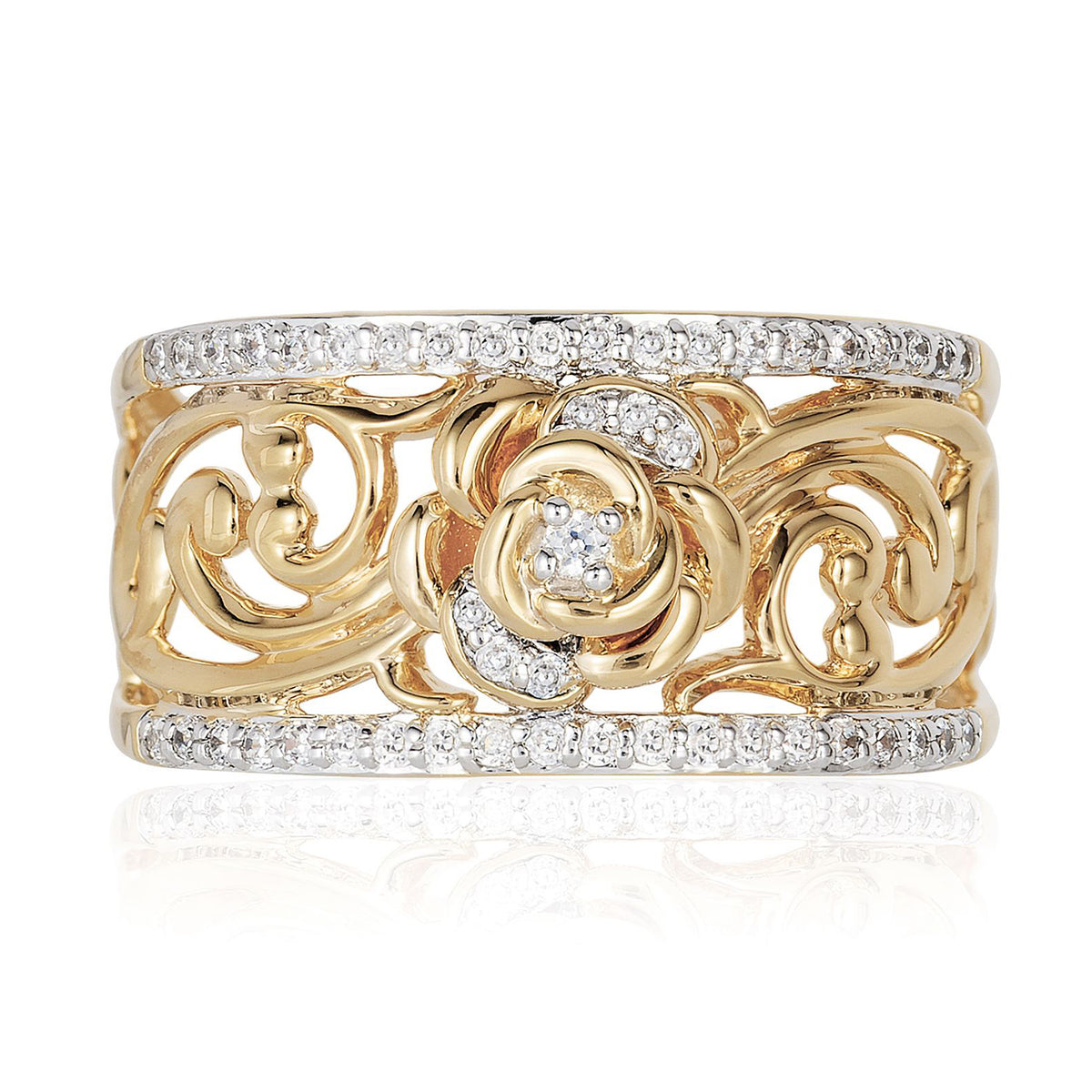 Disney Belle Inspired Diamond Ring 14K Yellow Gold 1/5 CTTW