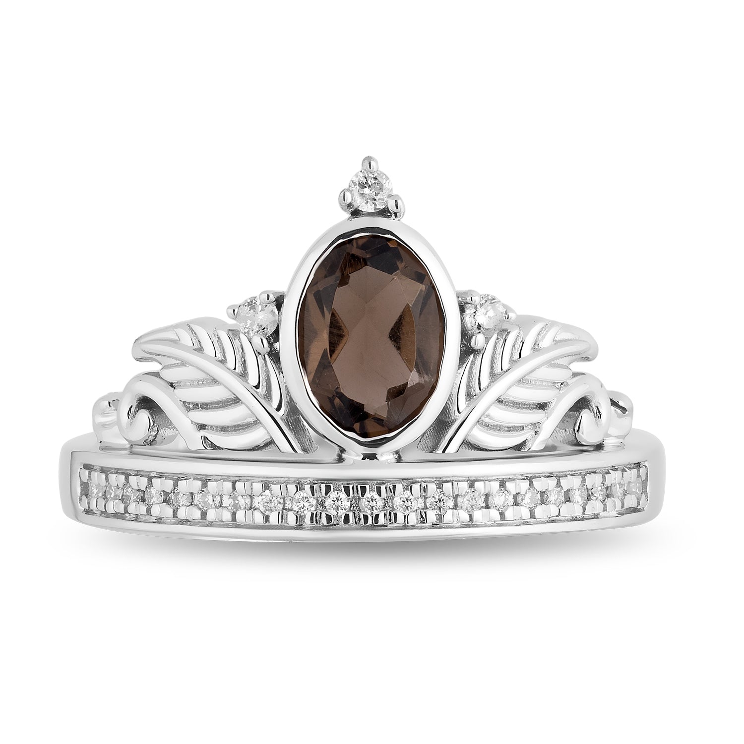 Disney Pocahontas Inspired Diamond Key Ring Sterling Silver 1 10 CTTW Enchanted Disney Fine Jewelry