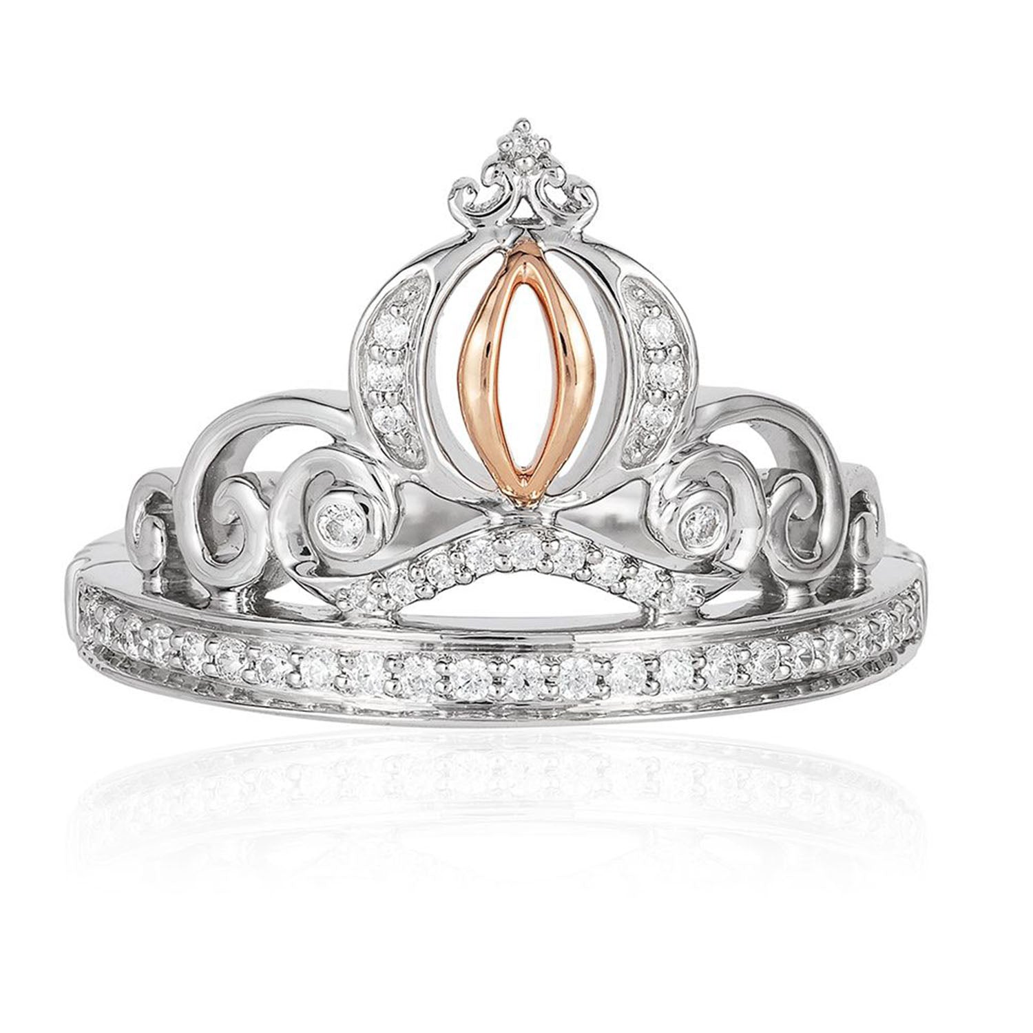 Disney Cinderella Inspired Tiara Diamond Ring 10K Rose Gold 1/6