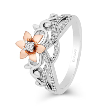 Rapunzel Flower Gleam and Glow Ring Gold and Silver Plated 