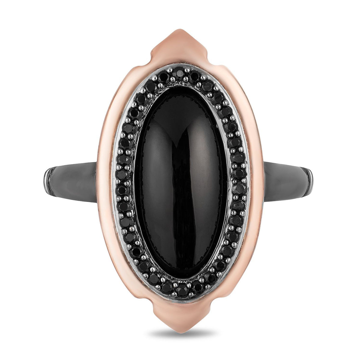 Onyx and deals rose gold ring