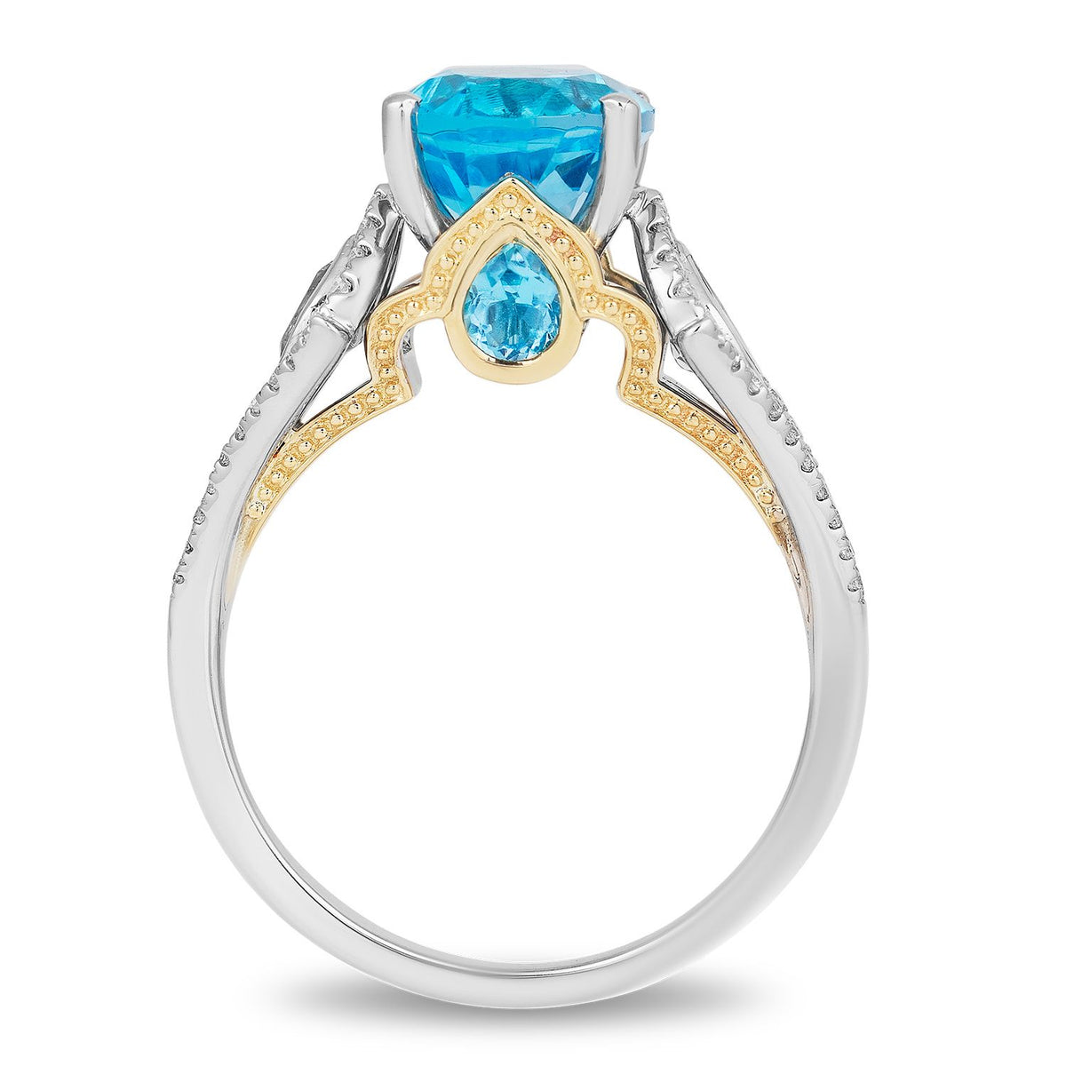 Disney Swiss Blue Topaz & Diamond buy Ring Size 8