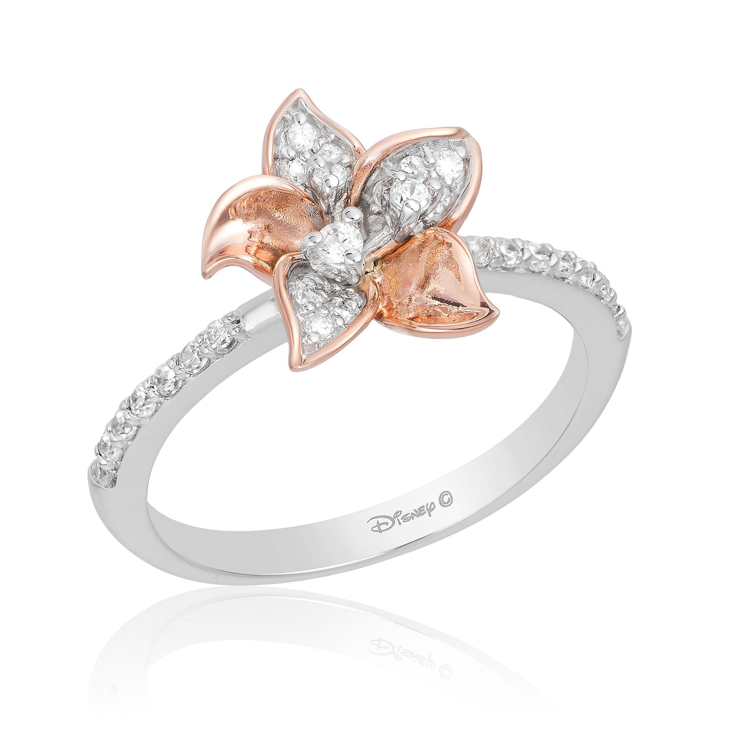  Jewelili Enchanted Disney Fine Jewelry 14K Rose Gold